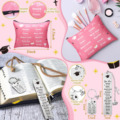 VitalCozy 5 Pcs 2026 Graduation Gifts for Her Inspirational Christian Class of 2026 Grad Gifts Set for Women College Middle High School(Pink)