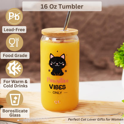 Fun Cat Lover Gifts for Women, Premium Cats Themed Gifts Set with Borosilicate Glass Cup Crochet Doll & Socks, Crazy Cats Lady Gift Basket for Birthday & Christmass, Cat Mom Gifts Box for Women
