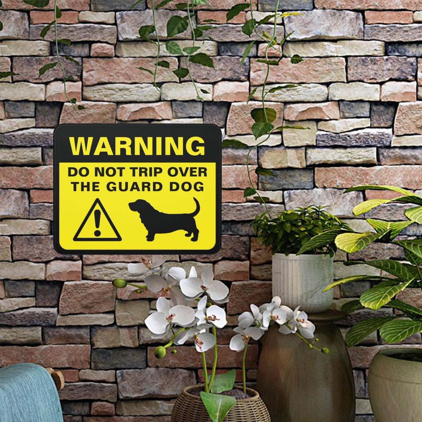 Aluminum Metal Warning Sign Basset Hound Silhouette Funny Guard Dog Indoor & Outdoor Signs for Home, Office