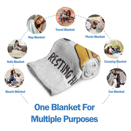Funny Fathers Day Papa Gifts, Papa is Not Sleeping Blanket Gift from Grandkids Daughter Son, Birthday Gifts for Papas Dad Grandpa, Flannel Throw for Couch and Naps, 60‘’ x 50‘’ （Gray）