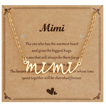Kivosliviz Mimi Gifts for Grandma Jewelry from Grandson Women Mothers Day Ideas Gold Necklace for Mimi