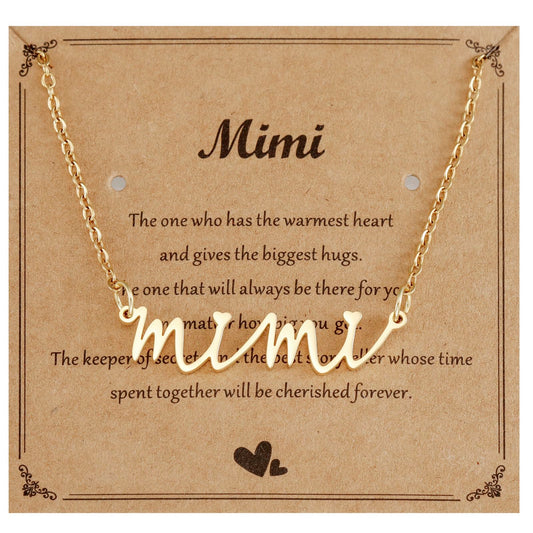 Kivosliviz Mimi Gifts for Grandma Jewelry from Grandson Women Mothers Day Ideas Gold Necklace for Mimi