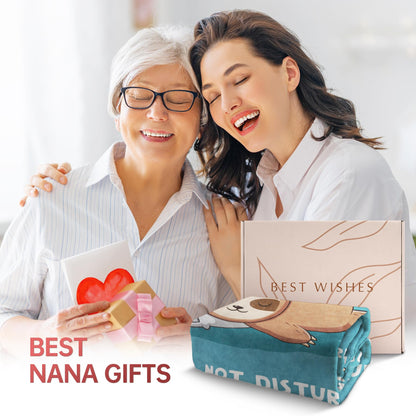 Funny Nana Gifts for Mothers Day, Nana is Charging Sloth Blanket, Nana Birthday Gifts, Gifts for Nana from Grandkids for Mothers Day Christmas, Soft Sloth Throws Blankets for Nana 60"X50"