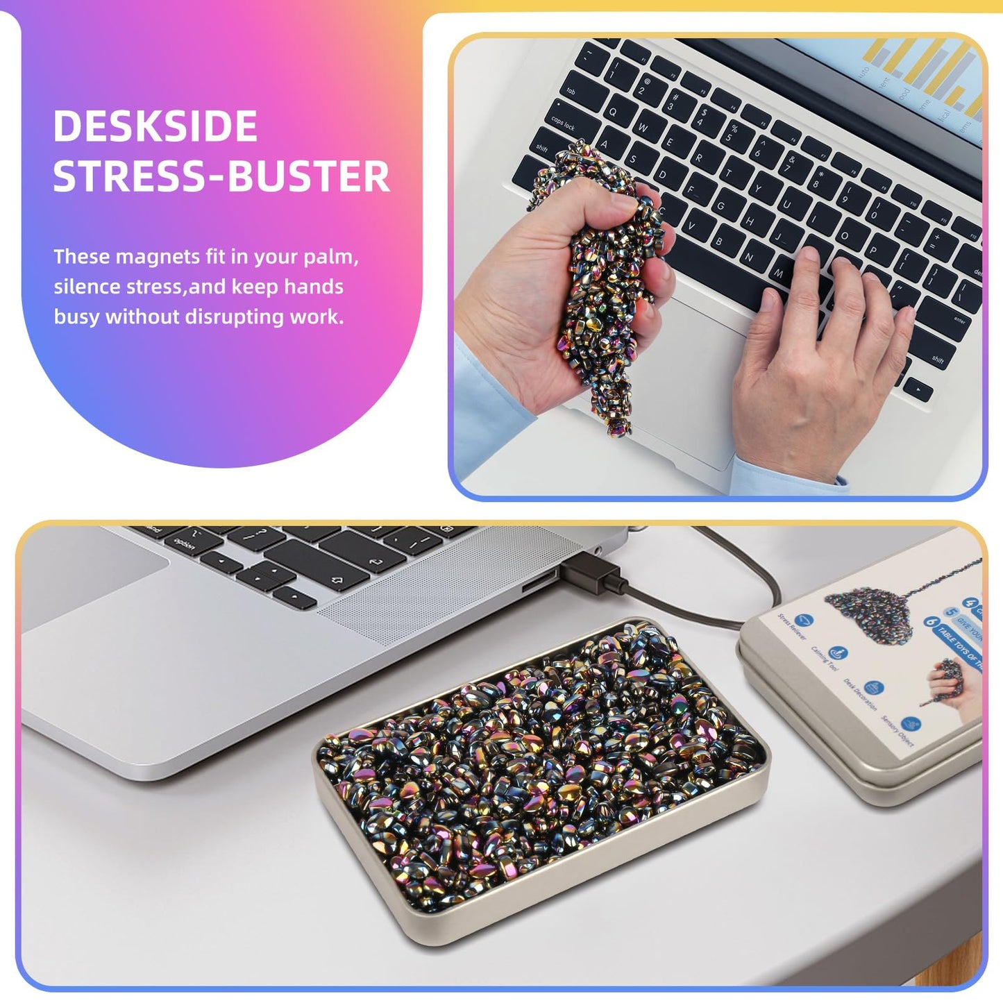 550pcs Desk Fidget Toys for Adults,Stress & Anxiety Relief, Sensory Fidget Toys for Office, ADHD, Autism,Ideal Gift (Colorful)