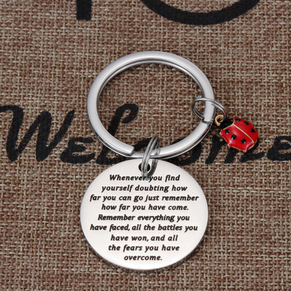 Kivosliviz Ladybug Keychain for Women Men Inspirational Miraculous Lady Bug Birthday Good Luck Jewelry Ladybug Keychains