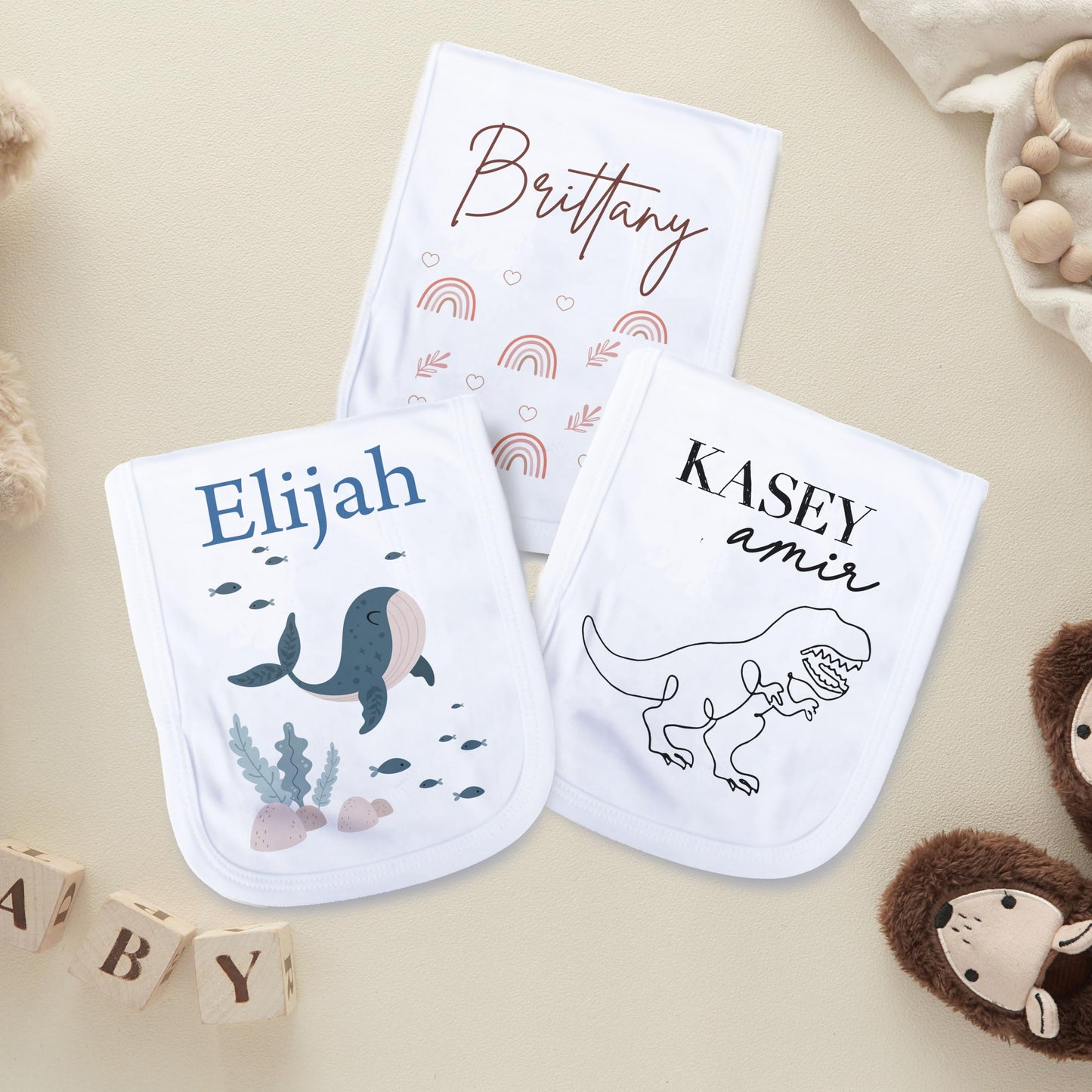 Personalized Baby Burp Cloth - Unique for Boys & Girls- Burp Cloth for Boys or Girls Newborn Gift