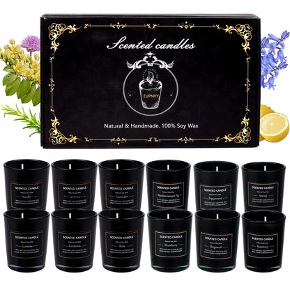 12pcs 2.5oz Scented Candles Gift Set Soy Wax Decorative Candles for Home.