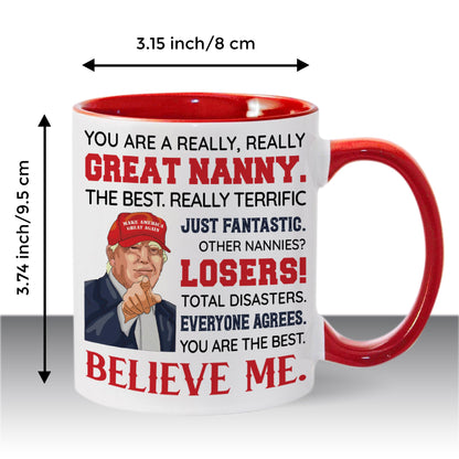 Mothers Day Gift for Nanny, Nanny Gifts for Grandma, Best Nanny Present From Granddaughter, Grandson for Christmas, Birthday, Funny Nanny Gifts Idea, Nanny Ceramic Mug 11Oz