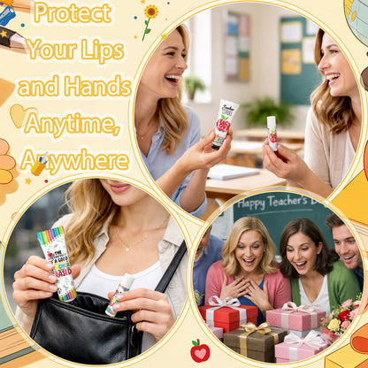 Loopeer 10 Sets/ 20 Pcs Teacher Appreciation Gifts Bulk 5 Style Travel Size Lip Balm and Hand Cream End of Year Gift Sets for Teacher Staff Team Woman Man Office Supplies Back to School Party Favors