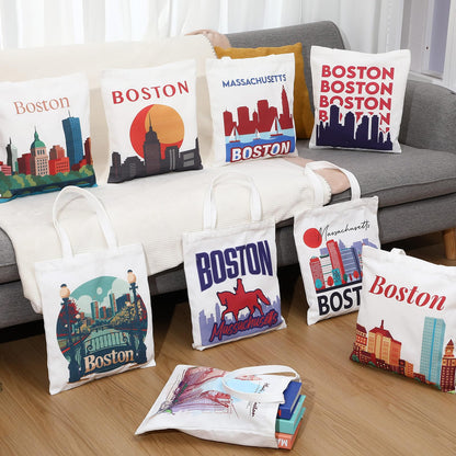 Paterr 9 Pcs City Souvenirs Gifts New York Tote Bag Bulk San Francisco Canva Tote Boston Chicago Souvenirs for Women Travel