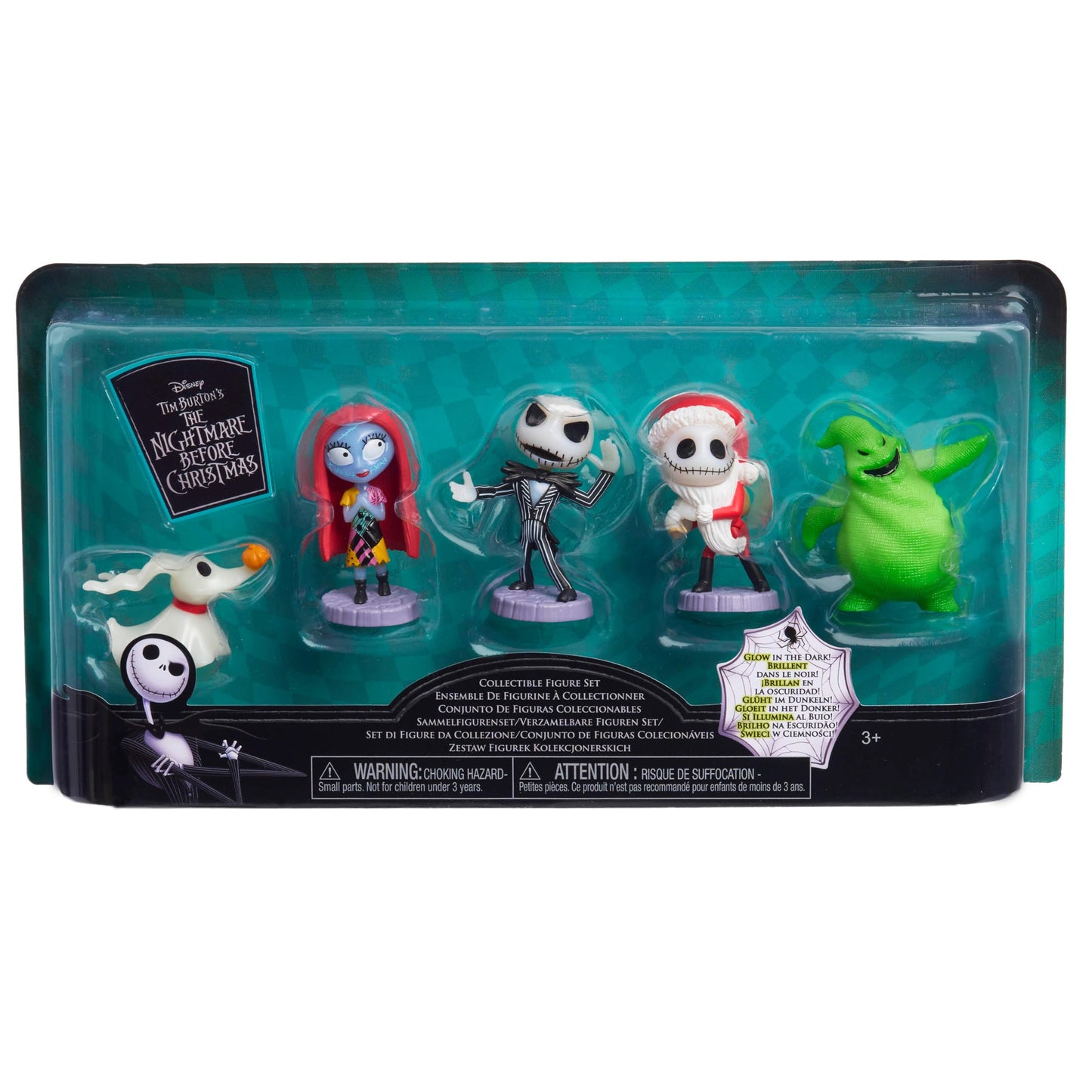 Disney Tim Burton's The Nightmare Before Christmas Collectible Figure Set, 2.5-inch Glow in the Dark Figurines, Toy for Collectors, Fans, Kids Ages 3+