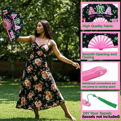 LParkin AKA Clacking Fans for Line Dancing, AKA Sorority Gifts for Women, AKA Gifts for Sisterhood Events, Party, Decoration