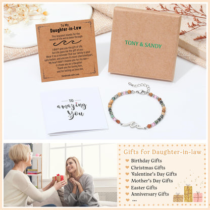 TONY & SANDY Friend Gifts for Women, Unique Birthday Gifts for Women, Sister Gift from Sister, Wave Bracelet, Christmas Graduation Mothers Day Gift for Her, Bestie Friendship Bracelets