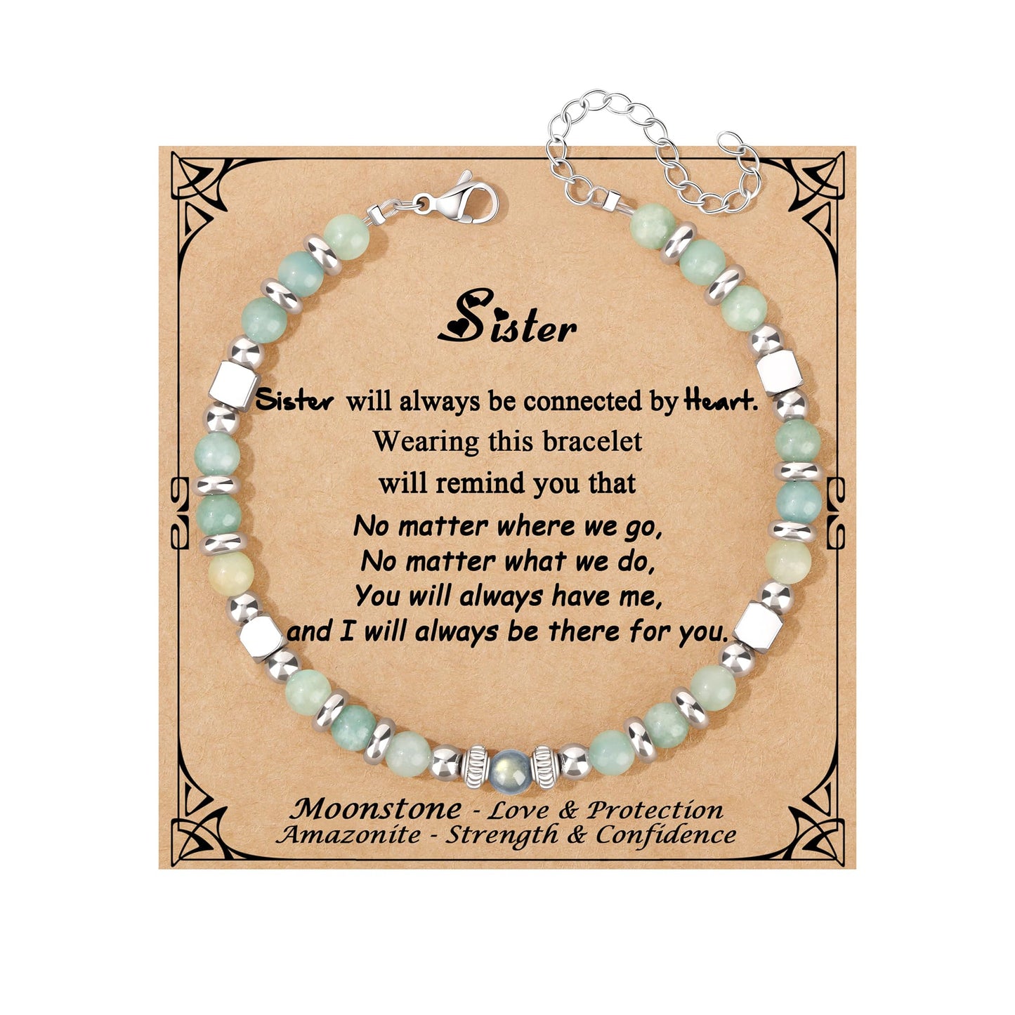 JoycuFF 𝗚𝗶𝗳𝘁𝘀 𝗳𝗼𝗿 𝗪𝗼𝗺𝗲𝗻 𝗠𝗼𝗼𝗻𝘀𝘁𝗼𝗻𝗲 𝗕𝗿𝗮𝗰𝗲𝗹𝗲𝘁 Amazonite Colorful Imperial Jasper Stainless Steel Beads Bracelets, Graduation Christmas Valentines Mothers Day Birthday Gifts