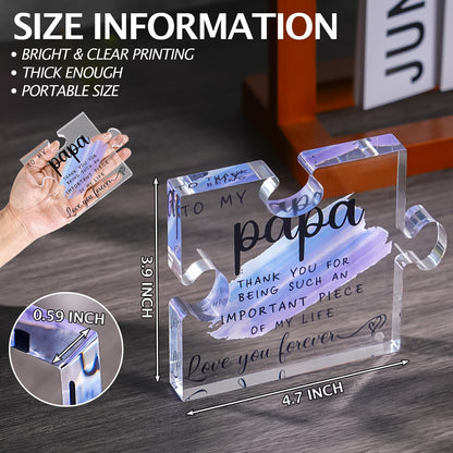 Papa Gifts from Grandkids - Papa Gifts from Grandchildren - Best Papa, Grandpa, Grandfather Gifts Card, Papa Fathers Day, Grandparents Day, Birthday Gifts from Grandkids - Papa Puzzle Piece