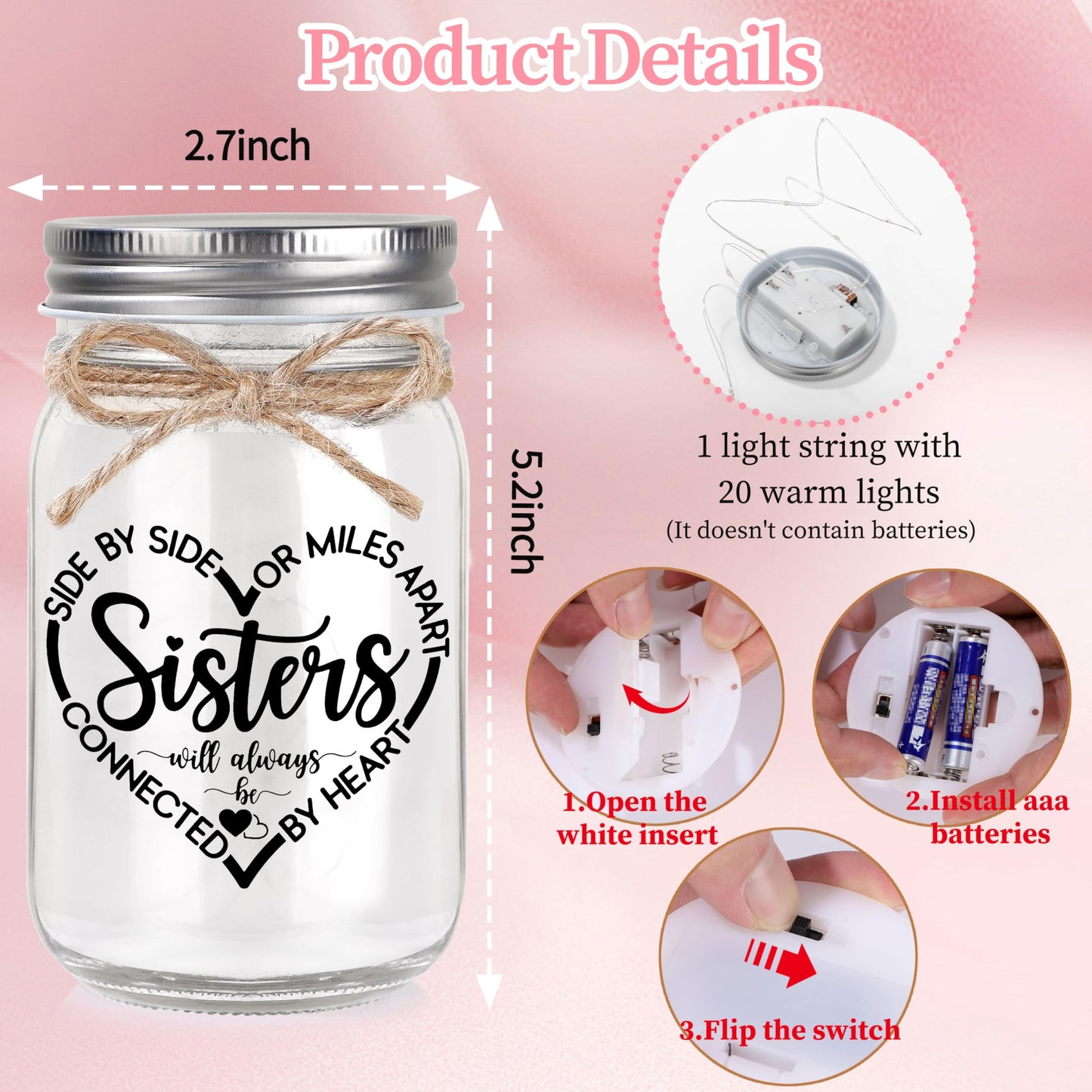 Sister Birthday Gifts, Mothers Day Gifts for Sister Christmas Valentines Day Sisters Sis Gift