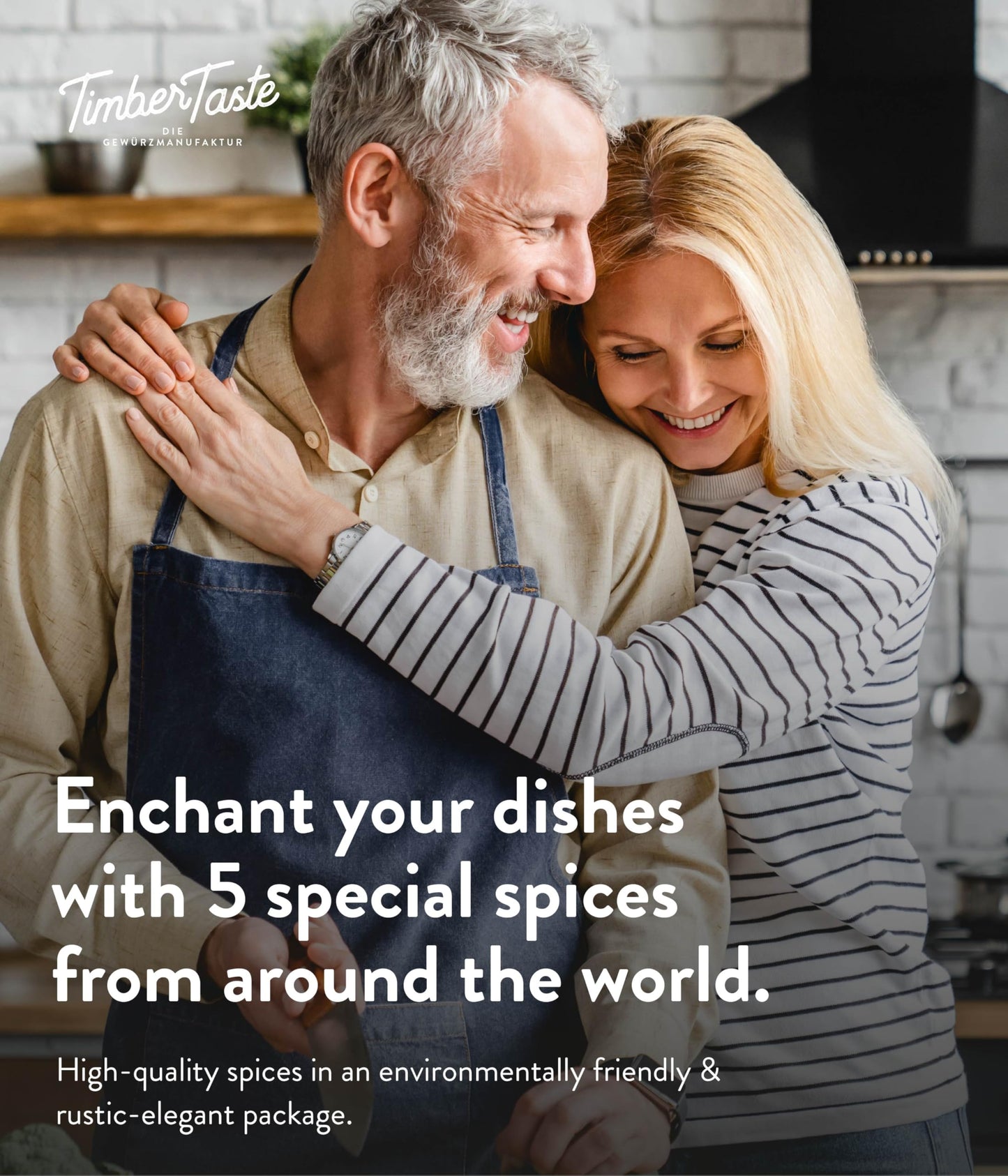 TIMBER TASTE® Gourmet Spice Set - 5 exotic spices and seasonings sets from around the world | gifts for men | gifts for dads | fathers day gift | gift for dad | spice blends | best seasoning set