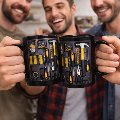 Mechanic Coffee Mug — Toolbox Design Ceramic Cup 11oz, Funny Gift for Mechanics, Handymen & Carpenters, Man Coffee Mug with Tools, Mechanics Tool Box Mug, Dishwasher Safe, Birthday & Christmas Gift