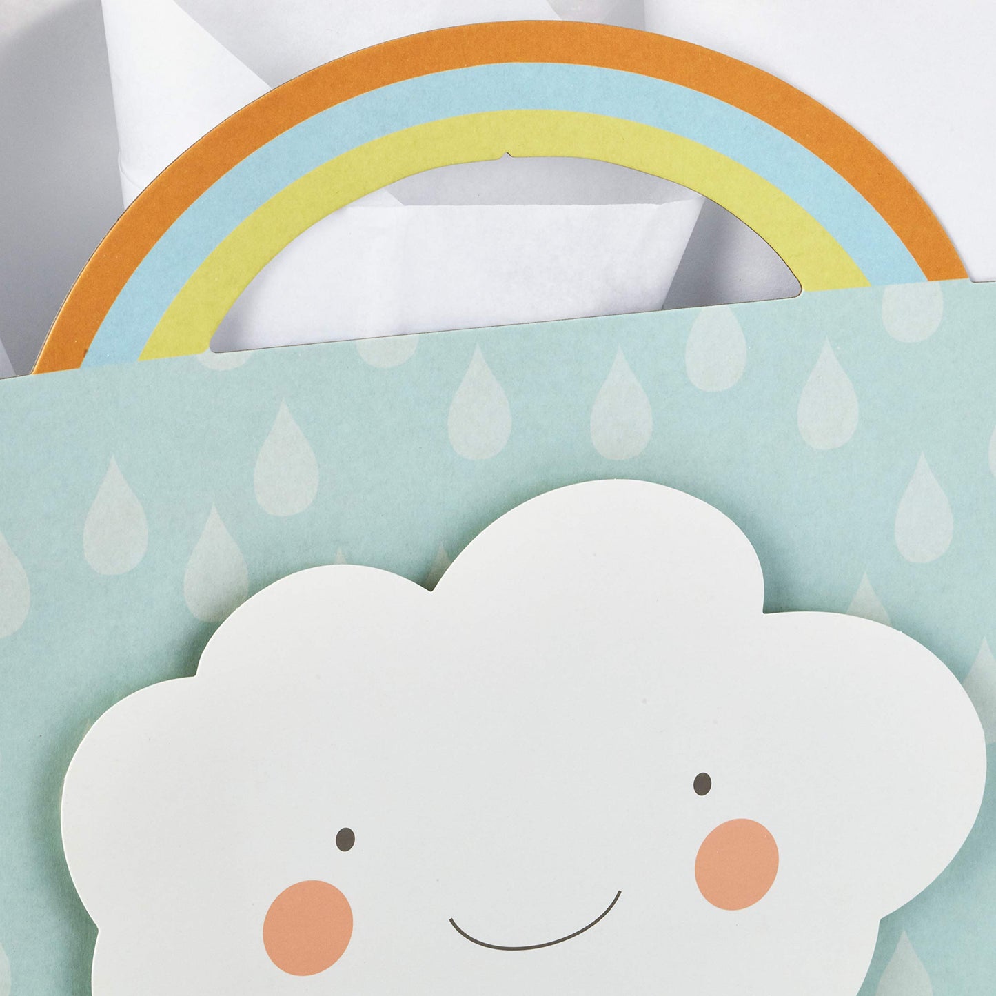 Hallmark 13" Large Gift Bags for Baby Shower Assortment with Tissue Paper (Pack of 3, Cloud and Rainbow, Giraffe, Pastel Polka Dots)