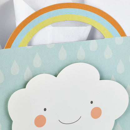 Hallmark 13" Large Gift Bags for Baby Shower Assortment with Tissue Paper (Pack of 3, Cloud and Rainbow, Giraffe, Pastel Polka Dots)