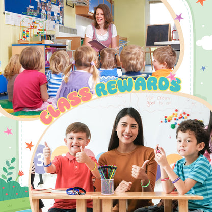 Spakon 24 Sets Kindergarten Here I Come Pencils Bracelets Set, Kindergarten Pencils Wristbands Gifts for Kids Classroom, 100 Days of School Prizes, Back to School Student Rewards Goodie Bag Fillers