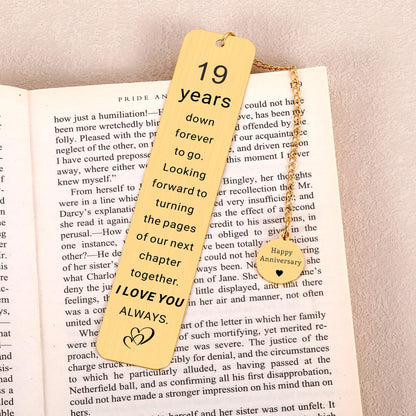 19th Bronze Anniversary Gifts for Men Women, 19th Wedding Anniversary Bookmark Gifts for Wife Husband Couples, Bronze Gift for 19 Year, Happy 19 Anniversarys Bookmark Gift for Mothers Day Fathers Day
