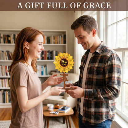 Christian Sunflower Gifts For Women, God Says You Are Sun Flower Mothers Day Gifts For Mom, Faith Based Teacher Appreciation, Spiritual Birthday Present For Coworker, Nurse, Unique Desk Decor Plaques