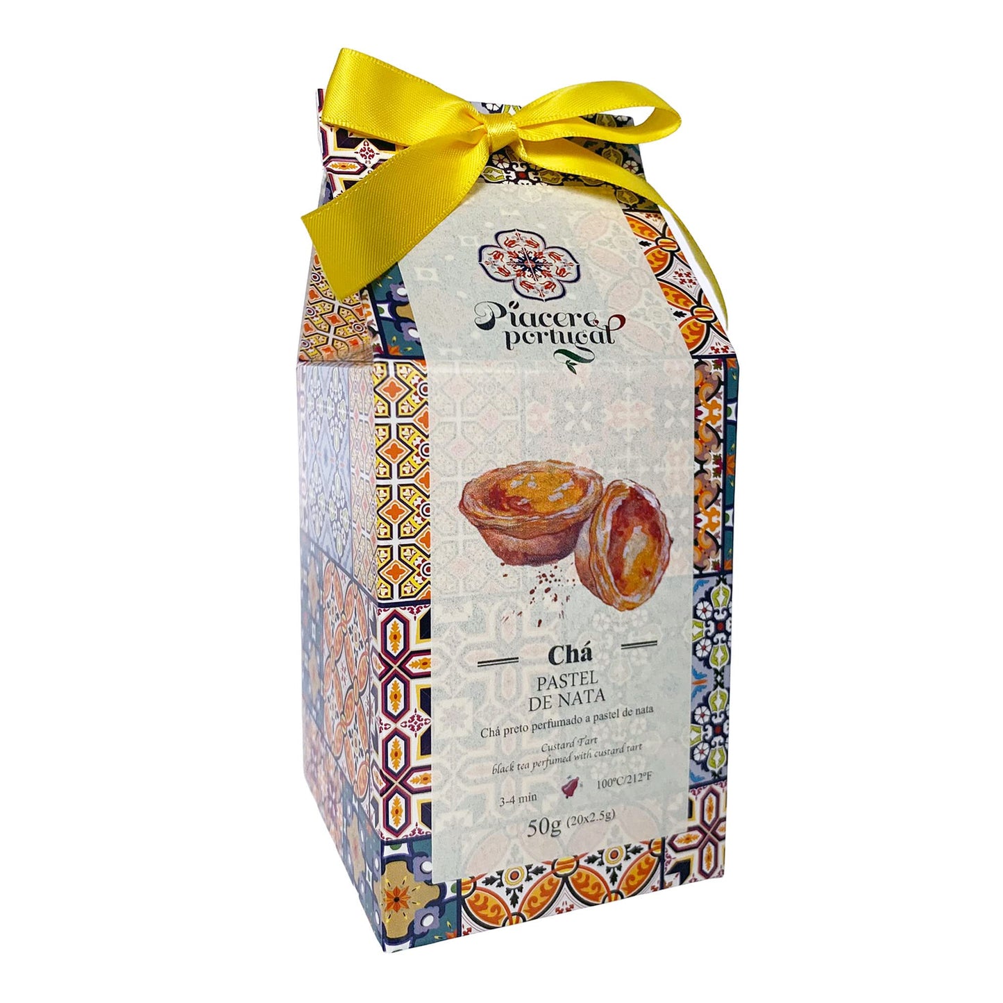 Piacere Portugal Chá - Portuguese Tea - 50g (20 tea bags) (Pastel de Nata (black tea and custard tart))