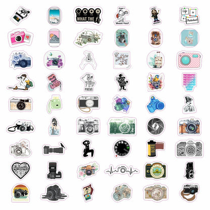 BulbaCraft 100Pcs Photography Stickers, Camera Stickers for Water Bottles, Laptop, Scrapbooking, Planners — Photographer Gifts Women, Camera Gifts for Photographers Women & Men