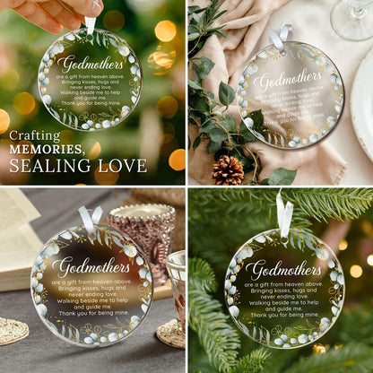 HEXMOZ Godmother Gifts from Godchild, Goddaughter - Godmothers Gift for Women - Godmother Godmothers Ornament 2026, Present from Godson - Acrylic Christmas Ornaments 2026