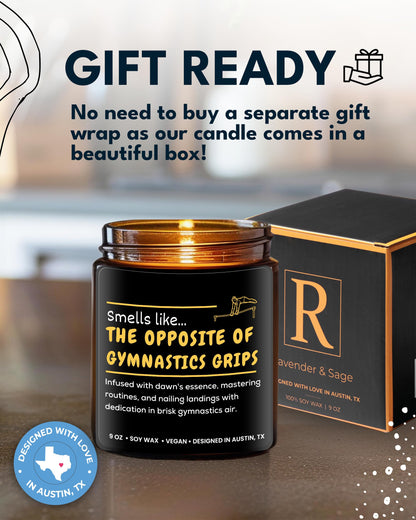 Funny Gymnastics Candle, Gymnastics Gifts for Girls Teenager, Cool Sports Themed Gift Ideas for Players, Coach, Youth, Teens, Teams, Athletes, Moms, Christmas, Birthday, Special Occasions, Gift-Ready