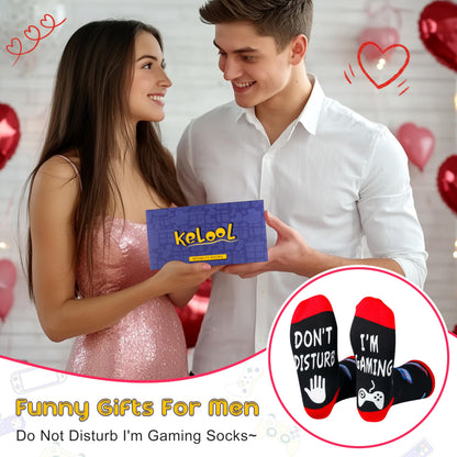 Kelool Fathers Day Socks Gifts for Men Dad Do Not Disturb I'm Gaming Funny Men Sock Gifts From Daughter Wife Son Kids Teen