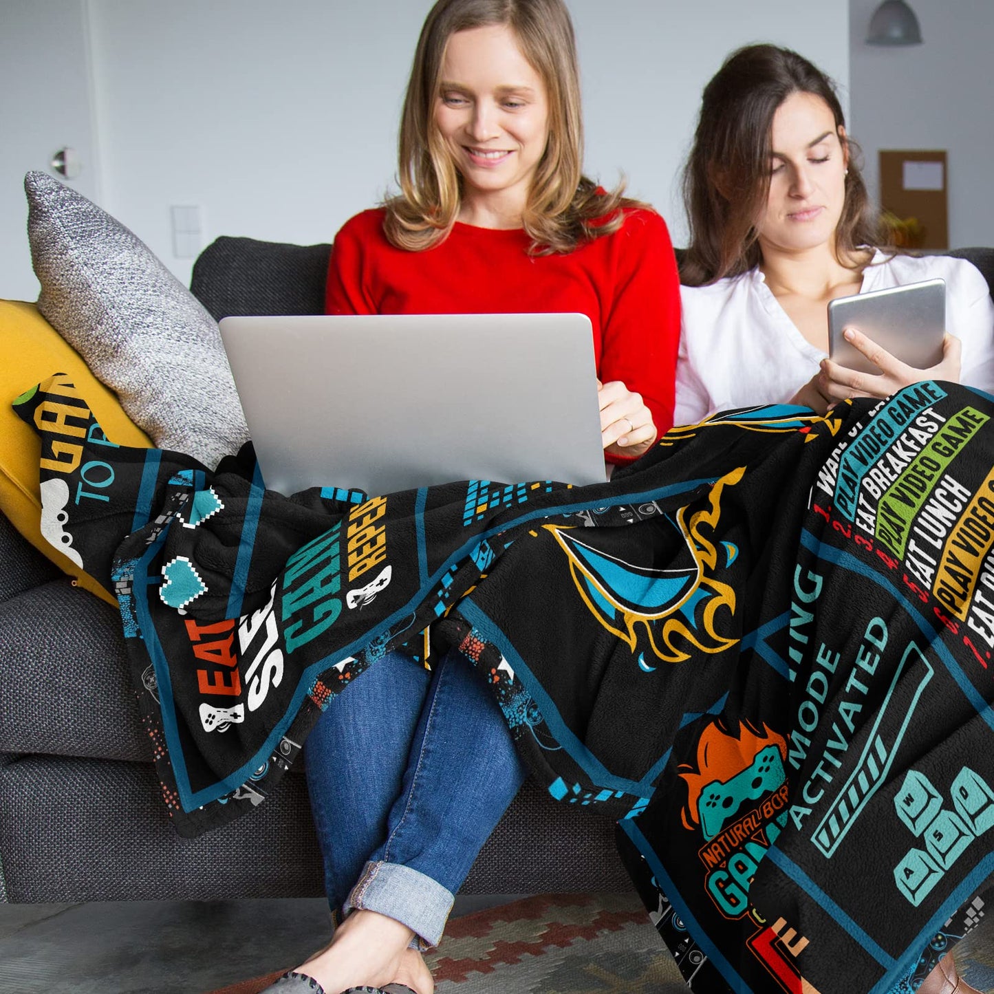 Gamer Gifts for Boys/Men/Girls/Women, Best Gaming Gifts for Video Game Lover, Game Room Decor for Gamers, Birthday Gameboy Blanket for Teens/Kids Soft Throw 50" x 60"