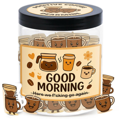 Positive Coffee Jar with 60 Affirmation Cards, Coffee Gifts For Women and Men, Dad, Mom, Coffee Themed Lover Gift, Emotional Support Latte, Cheer Up Funny Gag Gifts for Best Friends, Coworkers