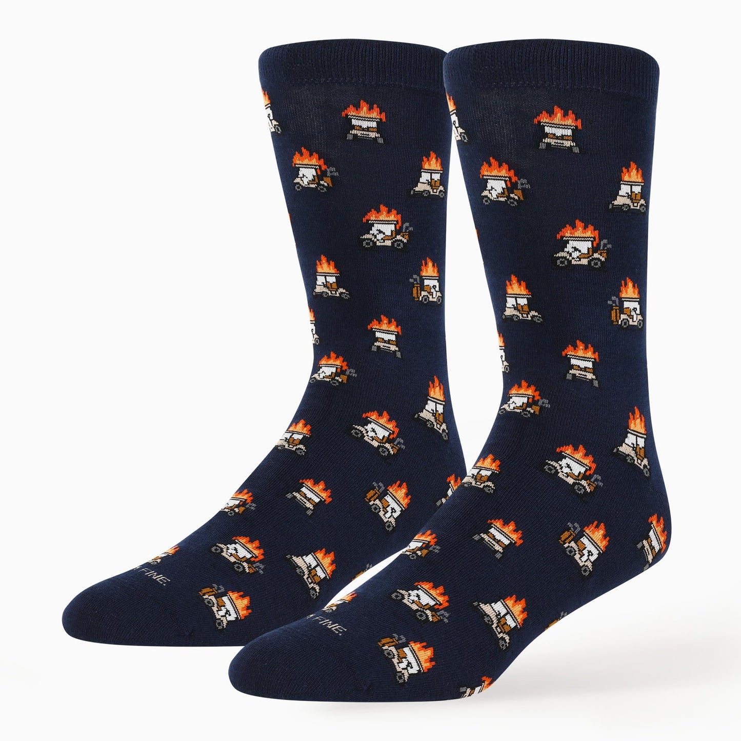 ZEETY Golf Socks – Funny Cart on Fire Novelty Socks, Golf Accessories and Gifts for Men and Women, 1 Pair per Pack, Size 9-13