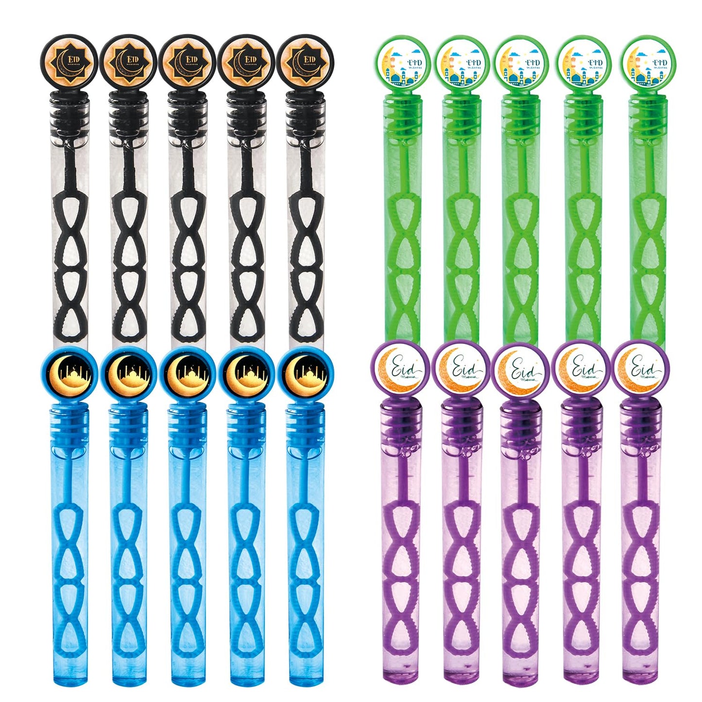 20Pcs Eid/Ramadan Mubarak Bubble Wands, Mini Bubble Wands for Eid Party Favors, Islamic Gift Toys for Girls Boys Kids Toddler Adults, Party Bag Stuffers Goodie Bag Filler, Classroom Prizes