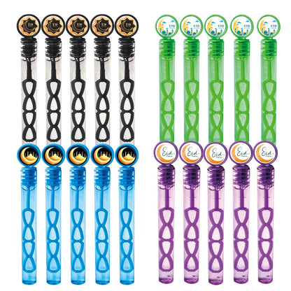 20Pcs Eid/Ramadan Mubarak Bubble Wands, Mini Bubble Wands for Eid Party Favors, Islamic Gift Toys for Girls Boys Kids Toddler Adults, Party Bag Stuffers Goodie Bag Filler, Classroom Prizes