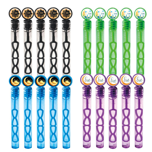 20Pcs Eid/Ramadan Mubarak Bubble Wands, Mini Bubble Wands for Eid Party Favors, Islamic Gift Toys for Girls Boys Kids Toddler Adults, Party Bag Stuffers Goodie Bag Filler, Classroom Prizes