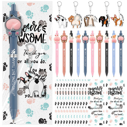 Sayglossy 30 Set Veterinary Assistant Gifts Pens Sets Graduation Vet Tech Appreciation Gifts Animals Pens Keychains Bookmark Thank You Gift Bulk for Veterinary Technician, Nurse, Pet Lover