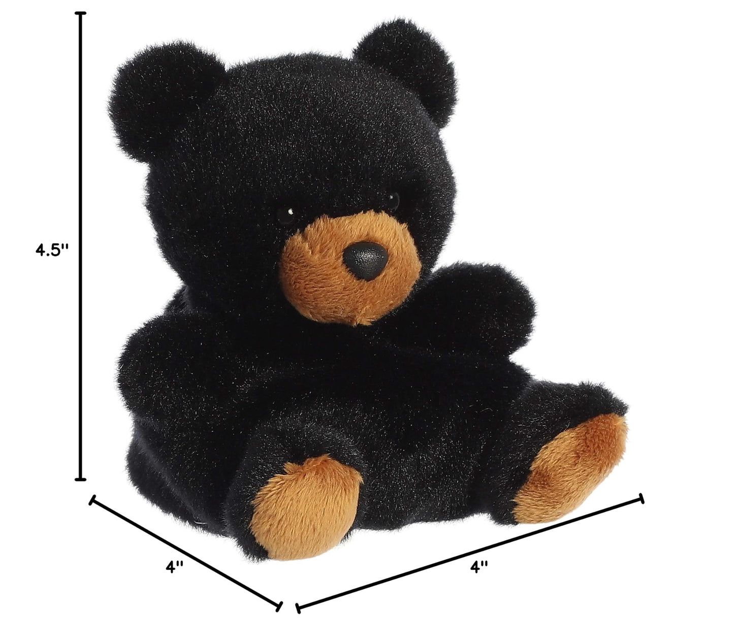Aurora® Adorable Palm Pals™ Sleepy Bear™ Stuffed Animal - Fun Collectible Plush for Kids and Adult Collectors - Perfect for Decorating Rooms and Birthday Gifts - Black 4.5 Inches
