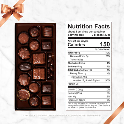 Russell Stover, Assorted Milk and Dark Chocolates, Chocolate Gift Box, 9.4 Ounce (17 Pieces)