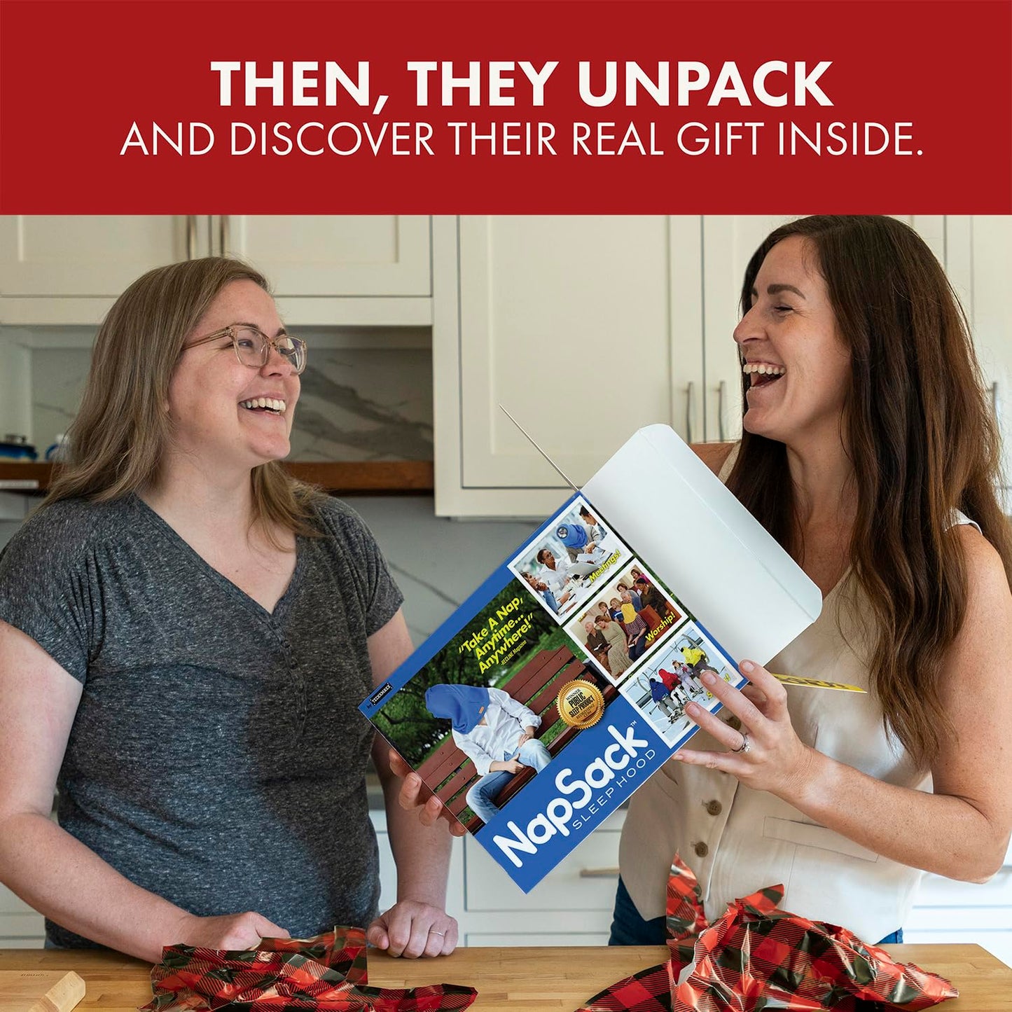 Prank-O Nap Sack Prank Gift Box – Funny Empty Gag Gift Packaging for White Elephant, Christmas & Office Parties, Hilarious Joke Gift Box to Hide Real Presents for Friends & Family