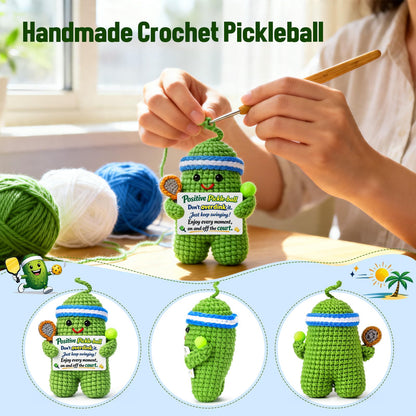 Pickleball Gifts for Women Men - Funny Crochet Pickle Ball Accessories Gift Inspirational Positive Support Stress Relief Cheer for Friend Coworker College Student Fathers Day Birthday