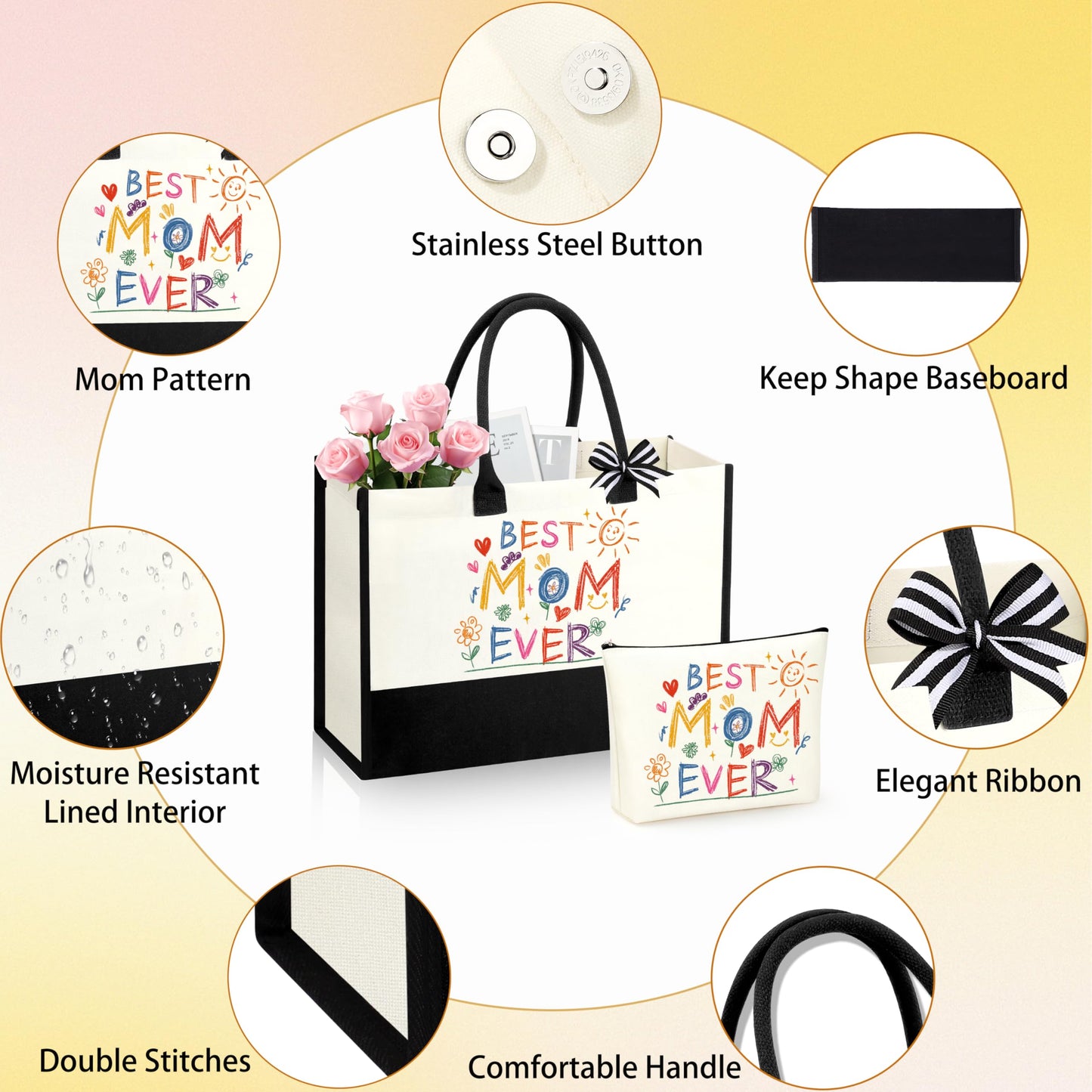 DOGMEM Mom Gifts, Mom Birthday Gift Ideas Basket for Moms Mama Mother from Daughter Son Child, Best Mom Ever Gifts, New Moms Gift