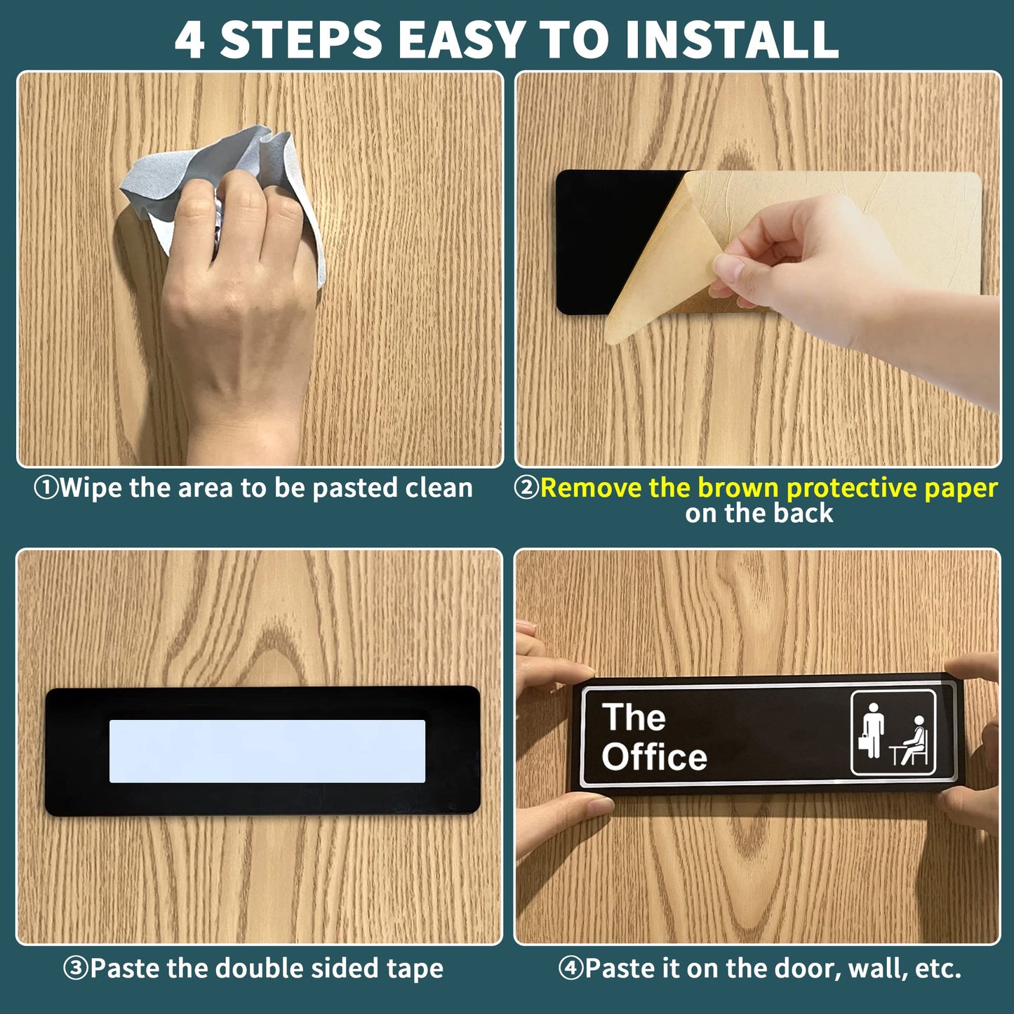 The Office Sign, 9 × 3 Inch Main Official Self Adhesive Office Sign for Door or Wall, Easy Installation, Premium Acrylic Design for Your Home Office/Business, Best Gift for Fans of The Office