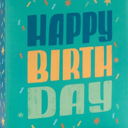 Hallmark Teal and Yellow Birthday Gift Bag Assortment (8 Bags: 3 Small 6", 3 Medium 9", 2 Large 13") Dots, Stripes, Happy Birthday