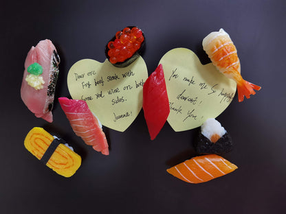 Cute Sushi Fridge Magnet Japenese Food Fun Magnets for Refrigerator Whiteboard, Fake Sushi Food Play Toys for Dollhouse Cake Kitchen Decoration Gifts(Sushi 1)