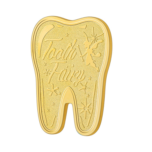 Tooth Fairy Coin, Tooth Shaped Lucky Coin Gift for Kids Boys Girls, Children's Tooth Changing Gift