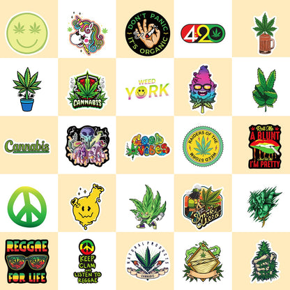 100 pcs Trippy Weed Stickers,Leaf Pot Stickers Decals for Adults Girls Mens.Skull Horror 420 Stickers for Water Bottles Laptops.Marijuana Weed Accessory Merch Gift Party Favors