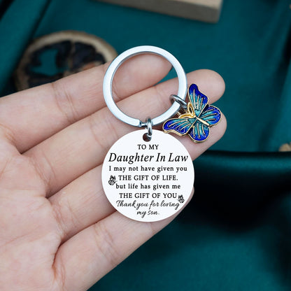 Unique Mothers Day Gifts for Daughter In Law Mother In Law Birthday Wedding Engagement To My DaughterLaw Keychain